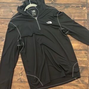 North Face quarter zip with hood active long sleeve shirt